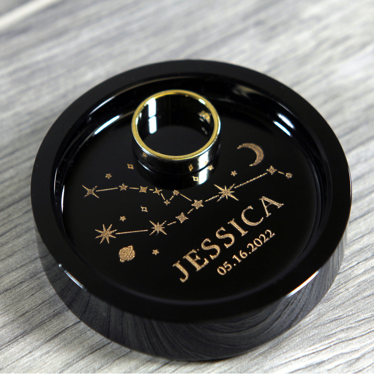 custom engraved zodiac sign ring dish