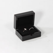 Gloss black ring box fits 2 rings for wedding bands