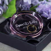 custom engraved ring dish with engagement rings