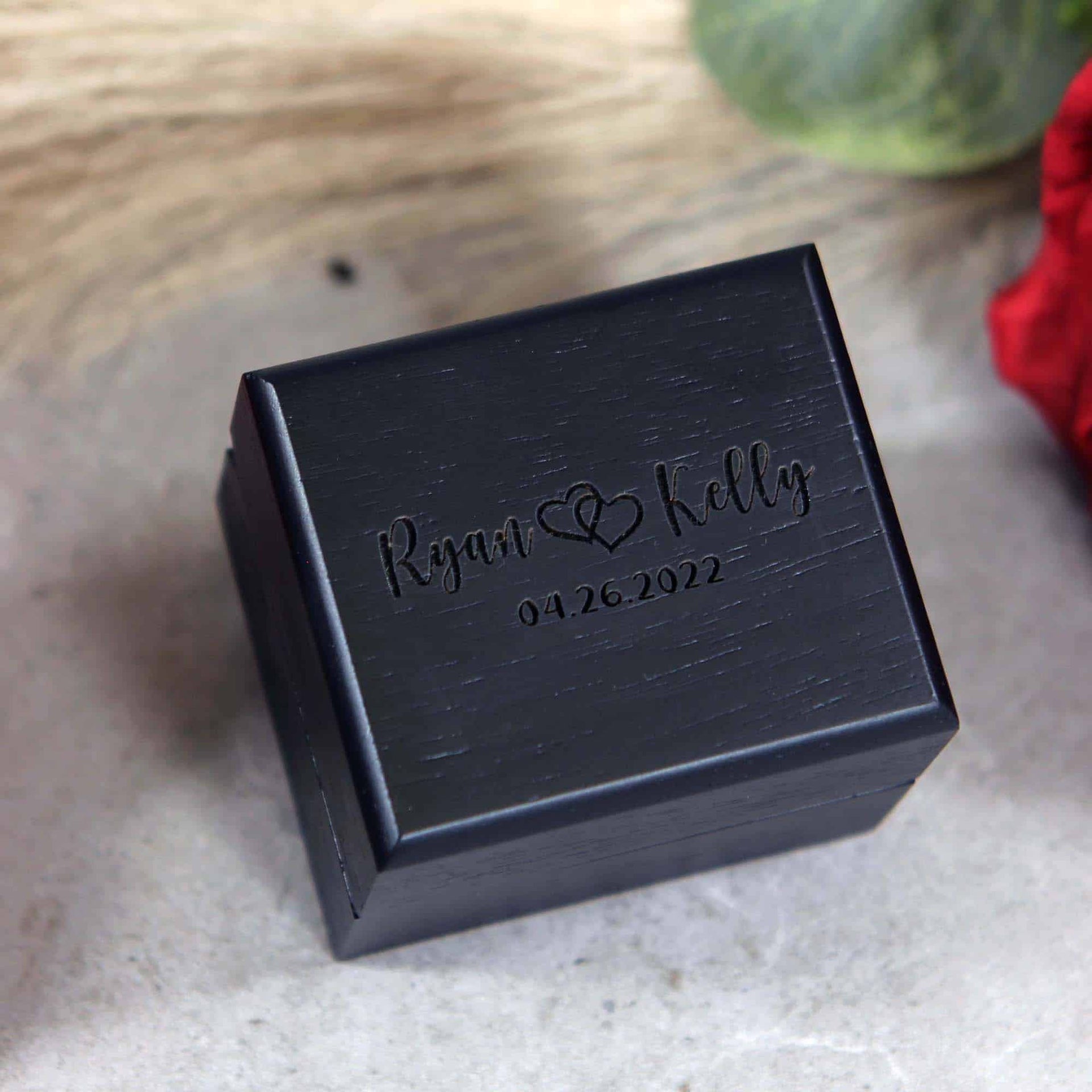 modern black wood ring box