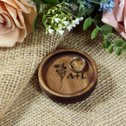 personalized engraved wood ring dish