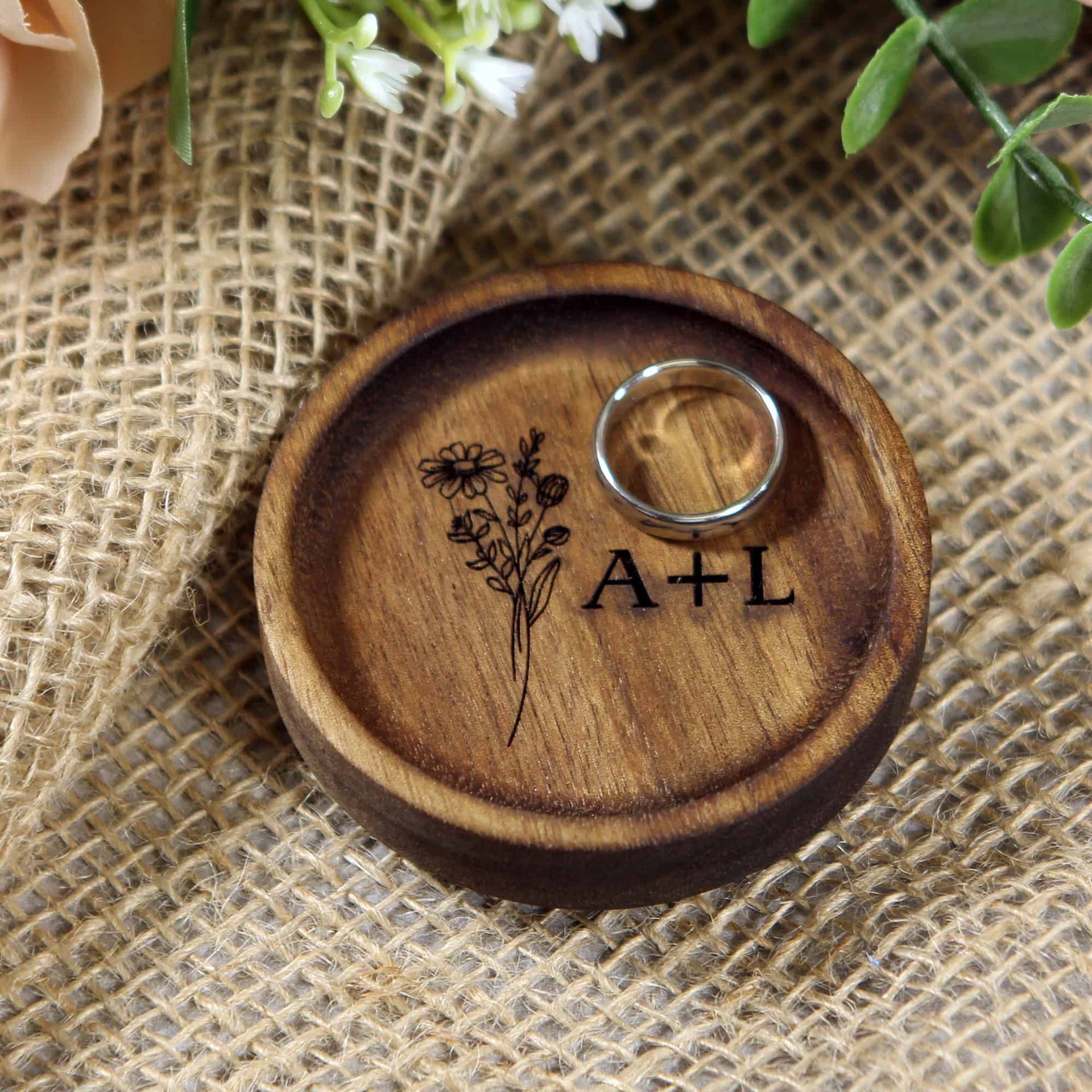 wood ring dish holder for rings men or women