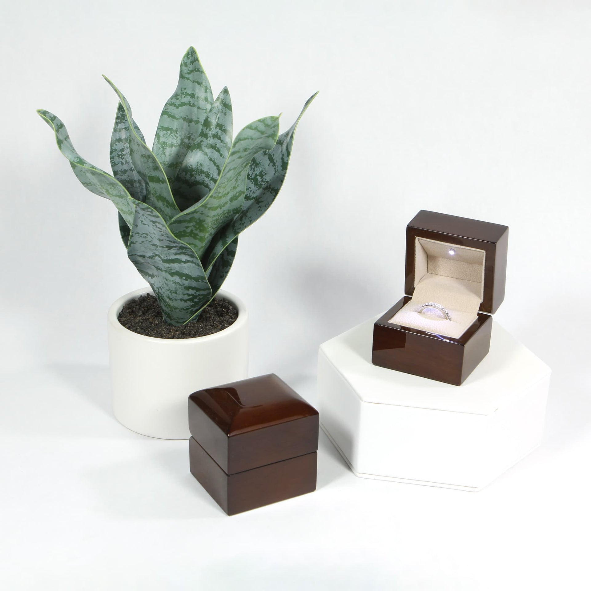 light up wood ring box for proposal rings