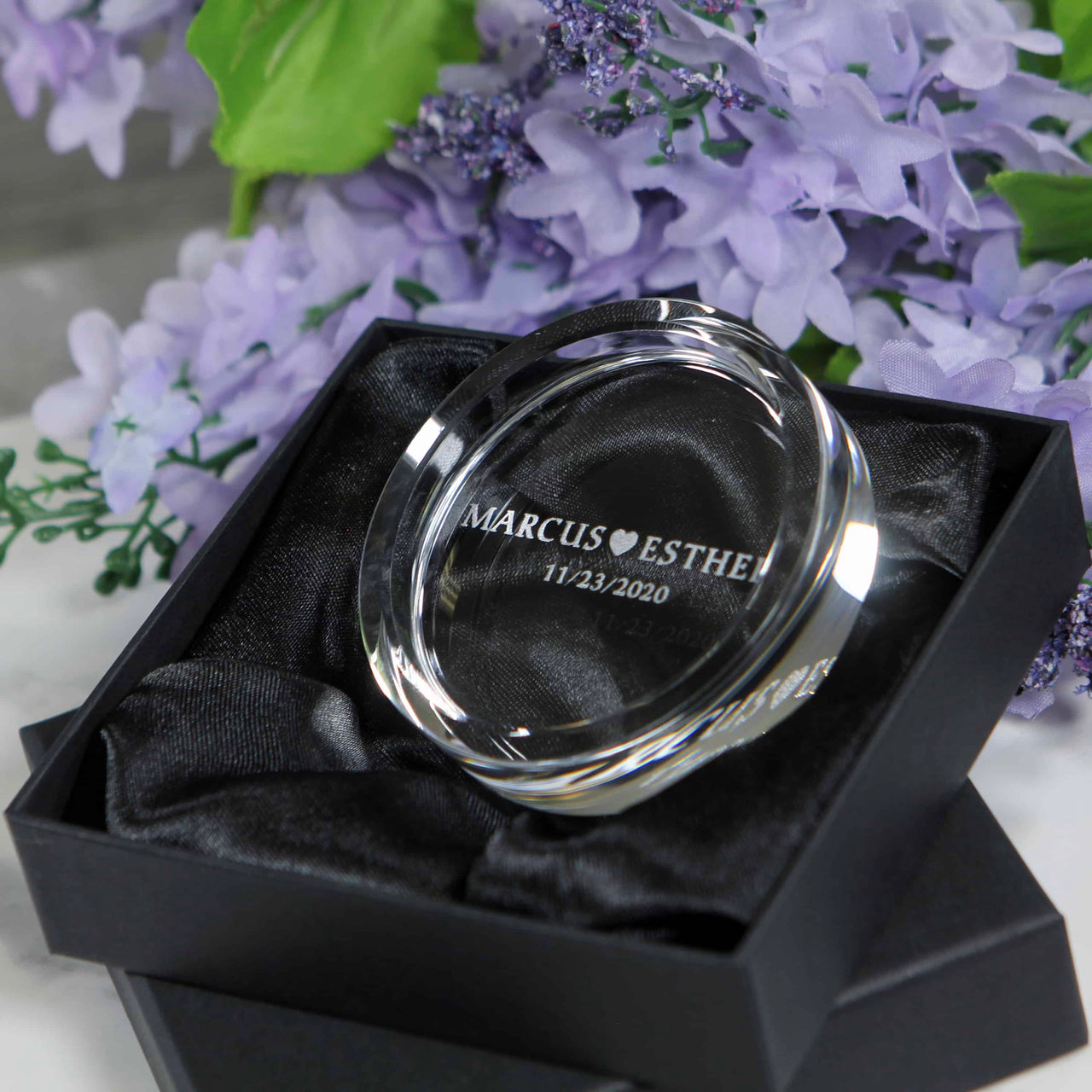 crystal ring dish engraved