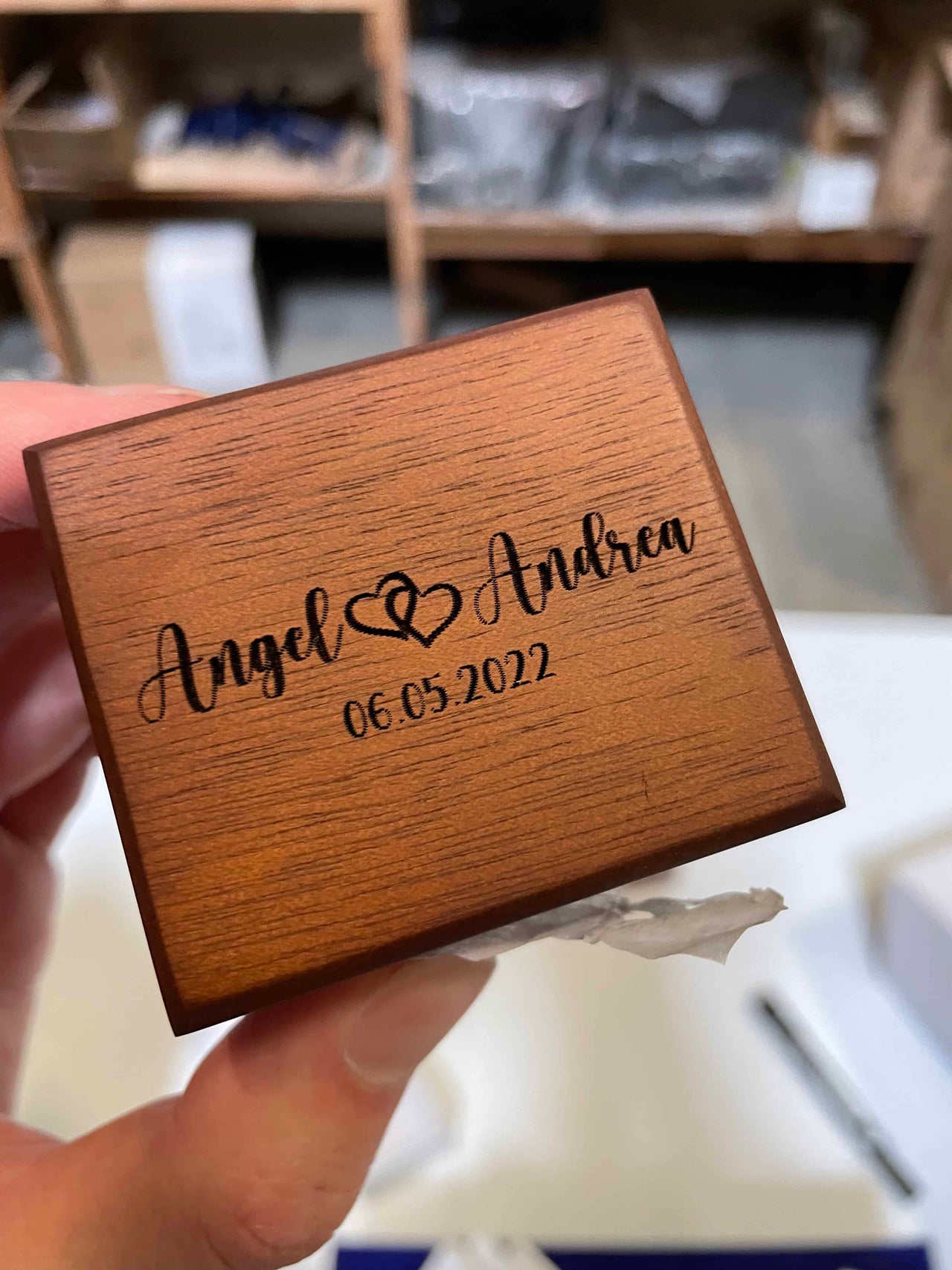 Custom engraved ring box