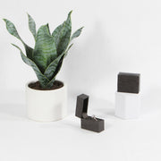 discreet grey slim ring box for proposal