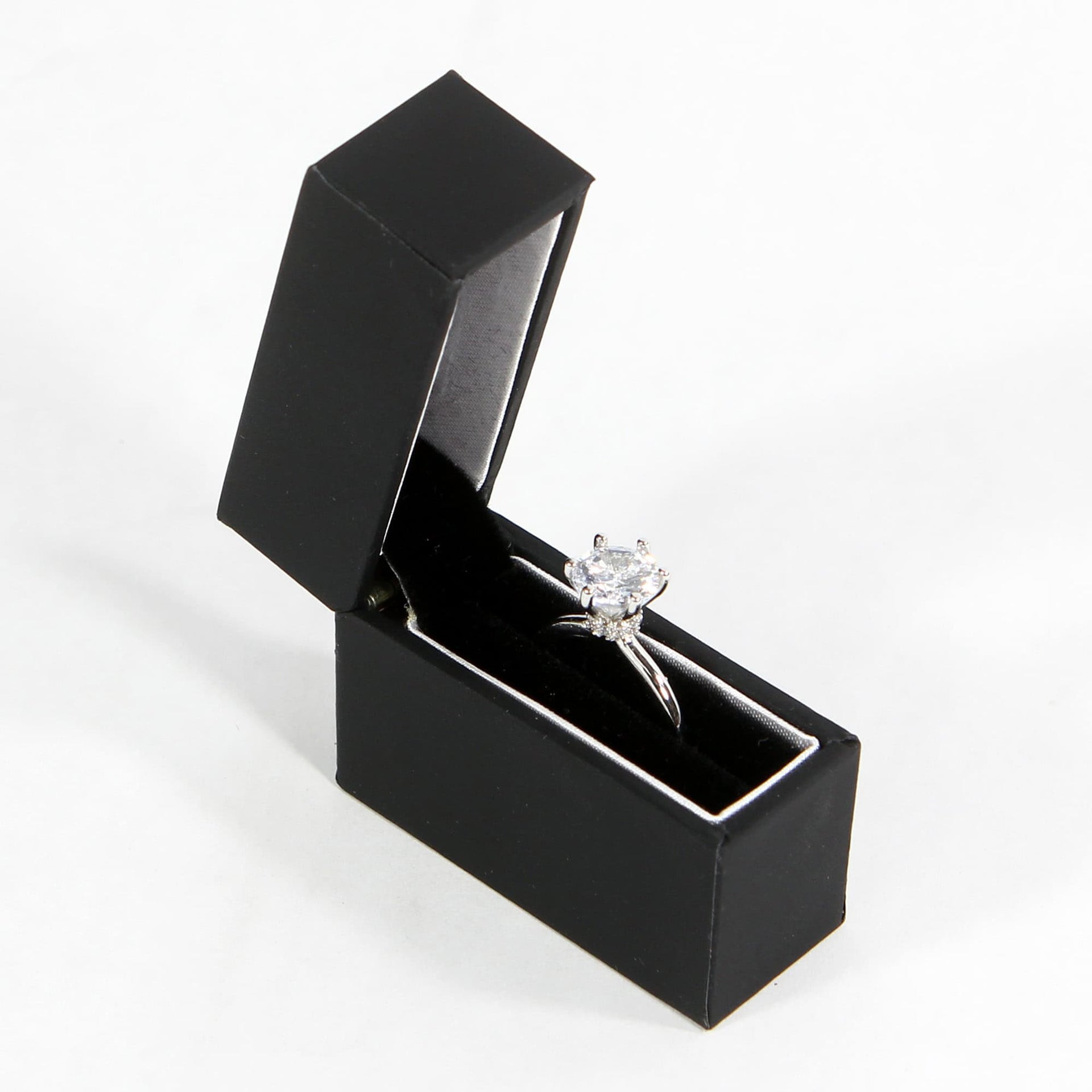 slim black ring box for engagement ring