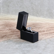 small black proposal ring box for diamond engagement rings