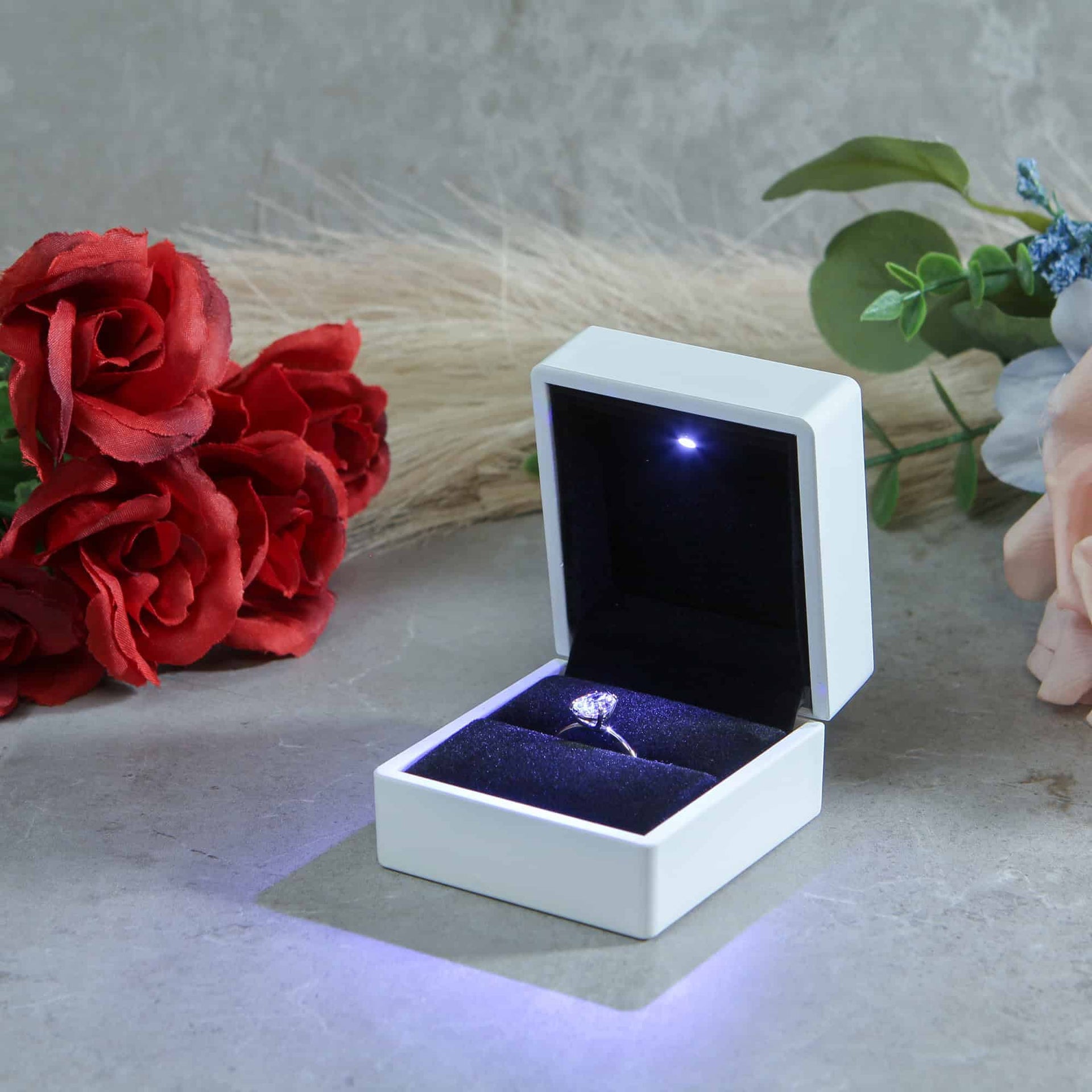 white light up proposal ring box