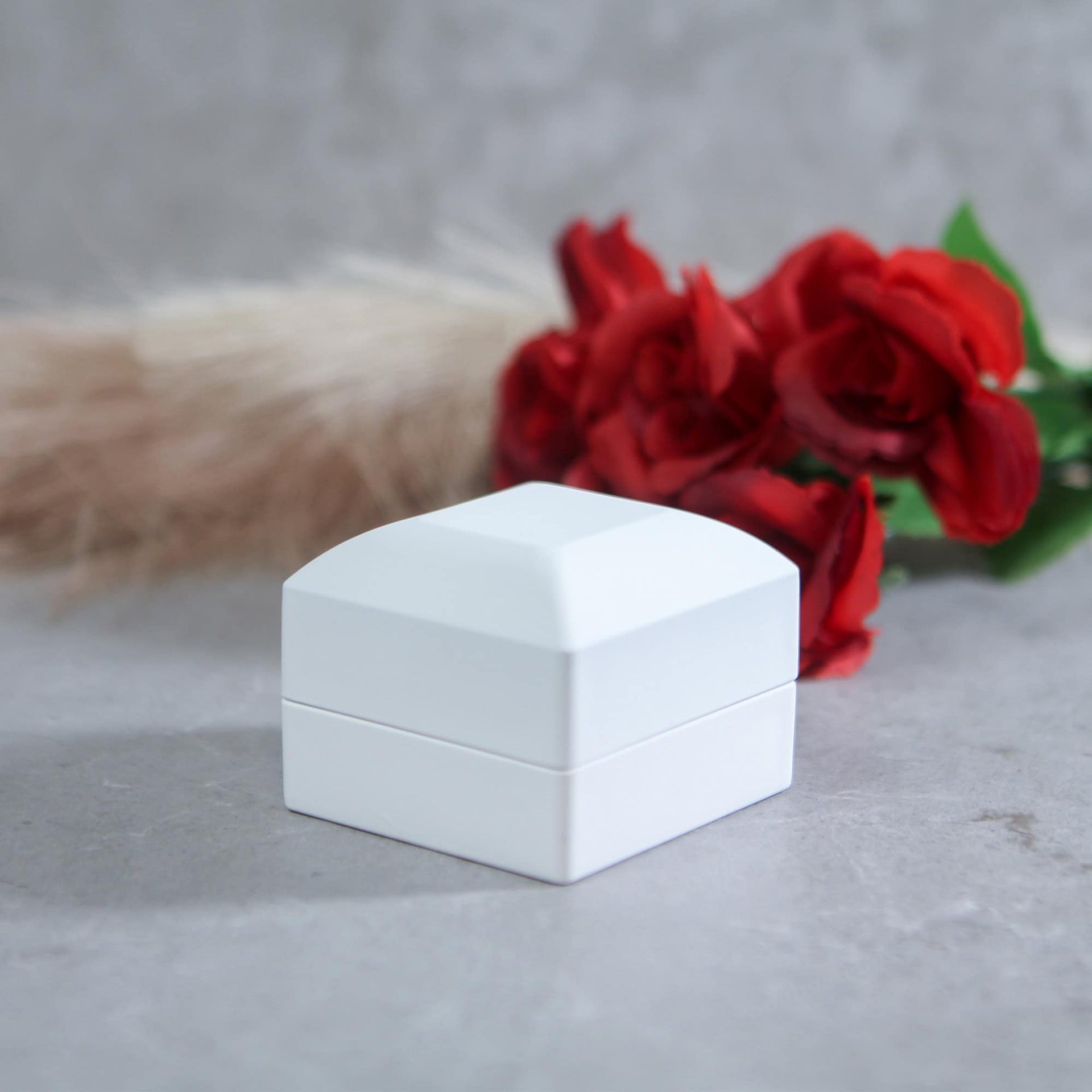 white ring box for proposal