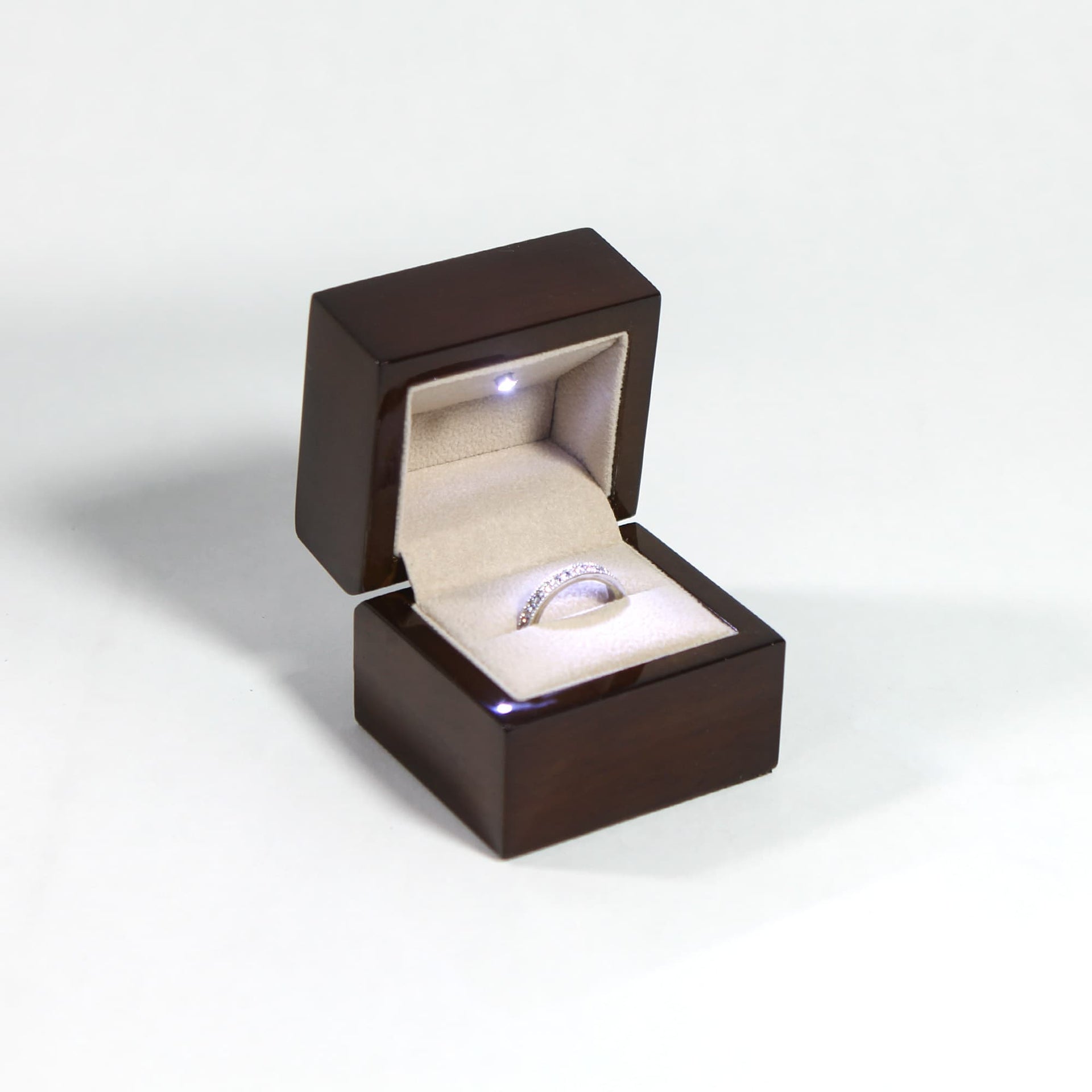 wooden ring box, engagement ring box, wood led ring box, luxury ring box, modern ring box, led light ring box, ring box