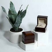 two wood ring boxes for engagment ring