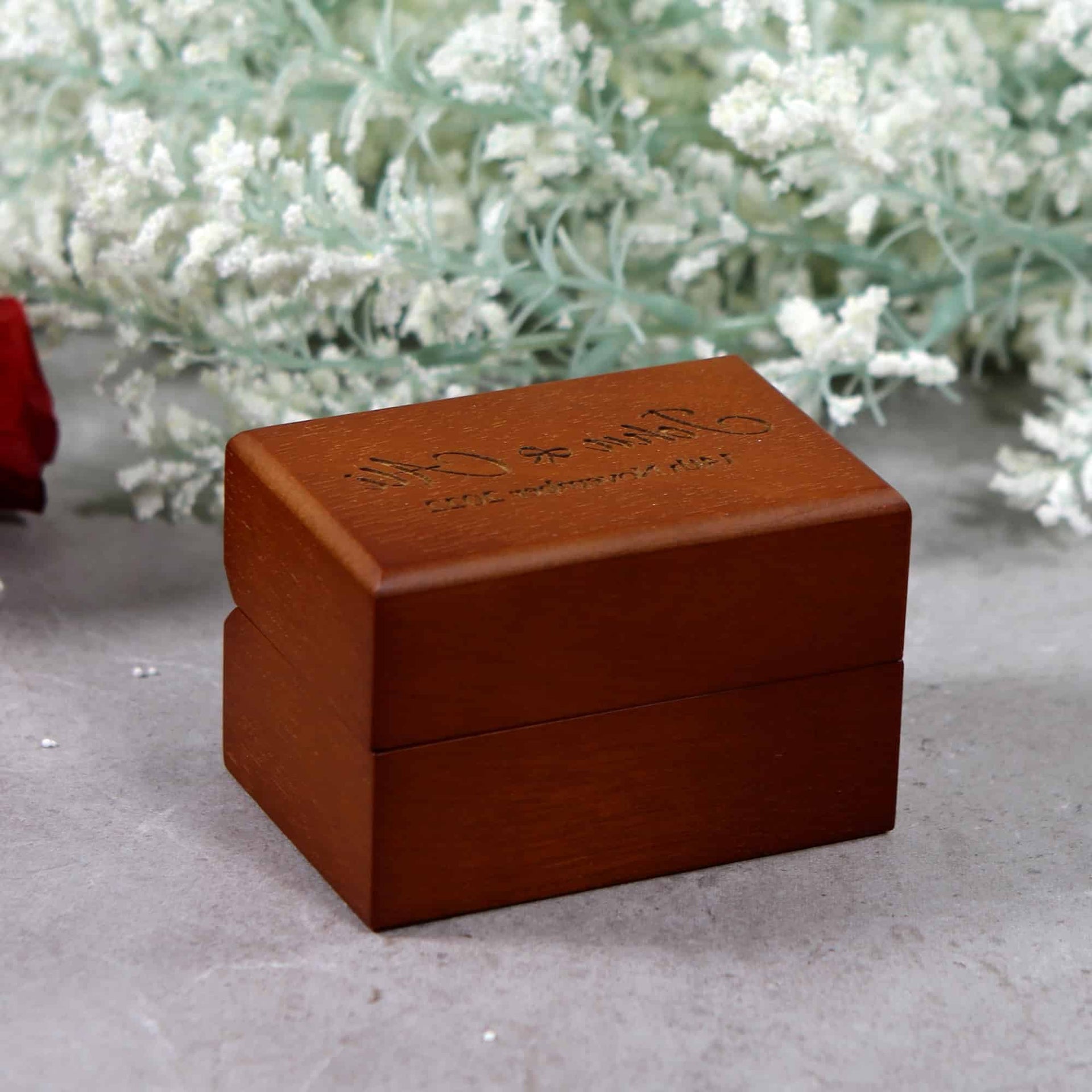 custom designed ring box for her, wedding ring box, ring box for engagement ring and wedding band