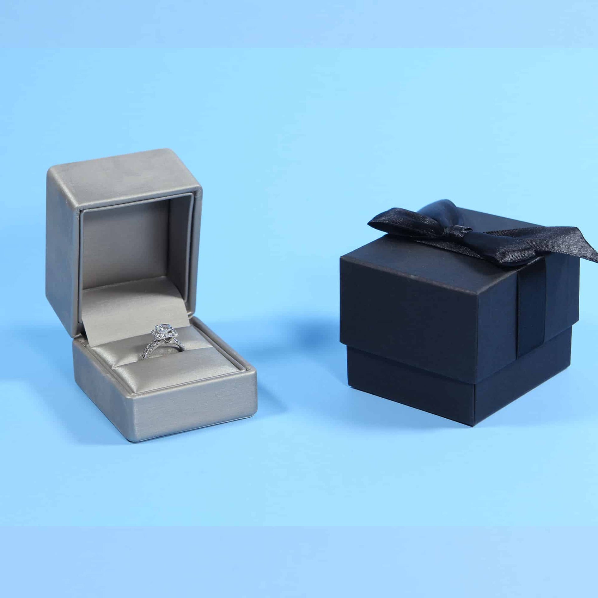 modern leather ring box great for wedding and proposals , engagements
