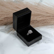 Classic black ring box for engagements or any special occasions! This black ring box is great for proposals, weddings. This classic style ring box is a perfect fit for any of your rings, and wedding bands.