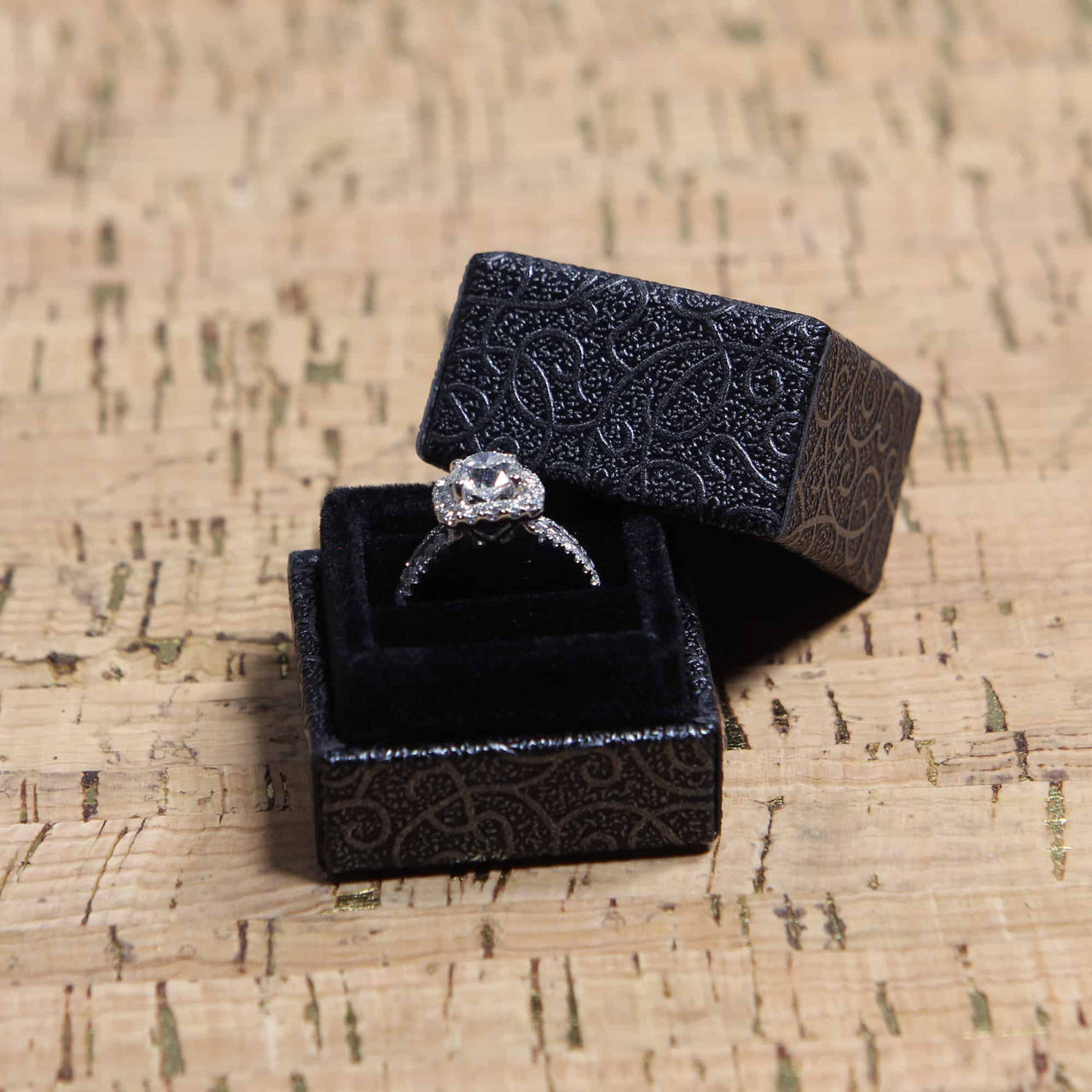 Our heirloom collection ring boxes are painstakingly hand-crafted to perfection. Available in 4 different colors, you will be sure to find one that suits your ring. Make your proposal perfect with this beautiful ring box!