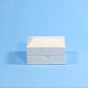Luxury gloss white ring box for engagements, ,proposals, weddings and more. Velvet interior ensures the protection of your gems! The perfect modern ring box for your special day. This modern ring box can hold up to two rings.