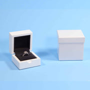 Luxury gloss white ring box for engagements, ,proposals, weddings and more. Velvet interior ensures the protection of your gems! The perfect modern ring box for your special day