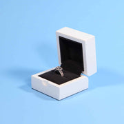 Luxury gloss white ring box for engagements, ,proposals, weddings and more. Velvet interior ensures the protection of your gems! The perfect modern ring box for your special day