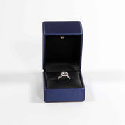 Led lit blue leather ring box , luxury led ring box