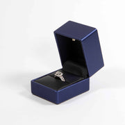 Led lit blue leather ring box , luxury led ring box