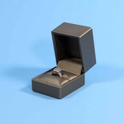 luxury bronze leather ring box