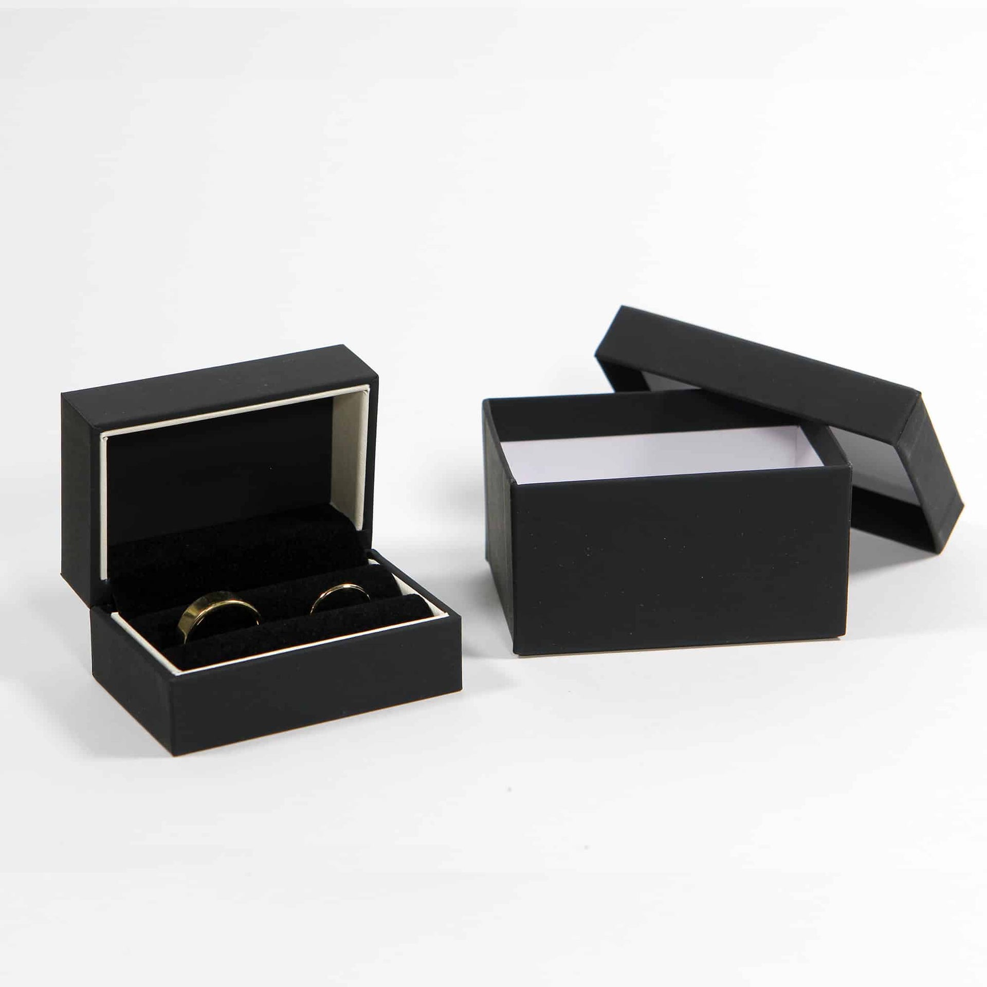 black double ring box with white and outer packing box