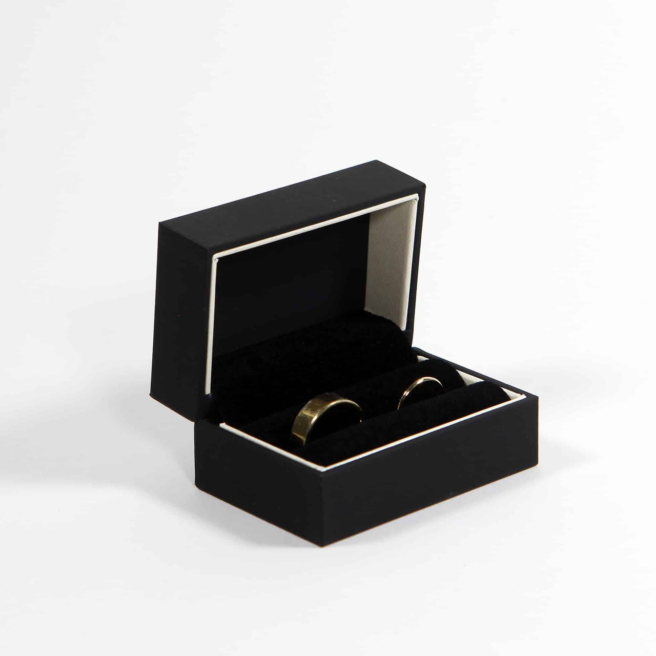 black and white wedding ring box for wedding ceremonies and events, holds 2 rings