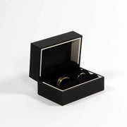 black and white wedding ring box for wedding ceremonies and events, holds 2 rings