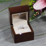 wooden ring box, engagement ring box, wood led ring box, luxury ring box, modern ring box, led light ring box, ring box