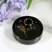 engraved ring dish for wedding rings , proposal rings and more 