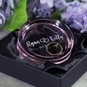 custom engraved ring dish with engagement rings 