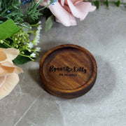 wood ring holder with custom engraving 