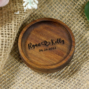 custom engraved wood ring dish 
