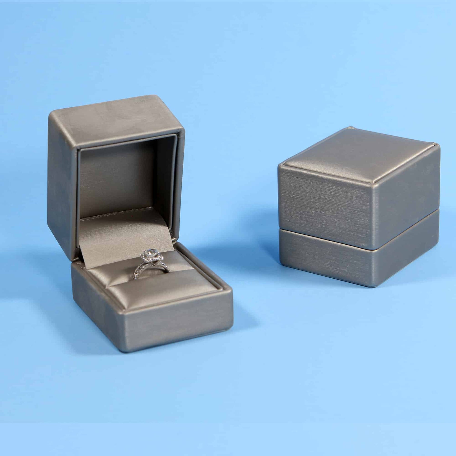 modern leather ring box great for wedding and proposals , engagements