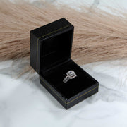 Classic black ring box for engagements or any special occasions! This black ring box is great for proposals, weddings. This classic style ring box is a perfect fit for any of your rings, and wedding bands. 