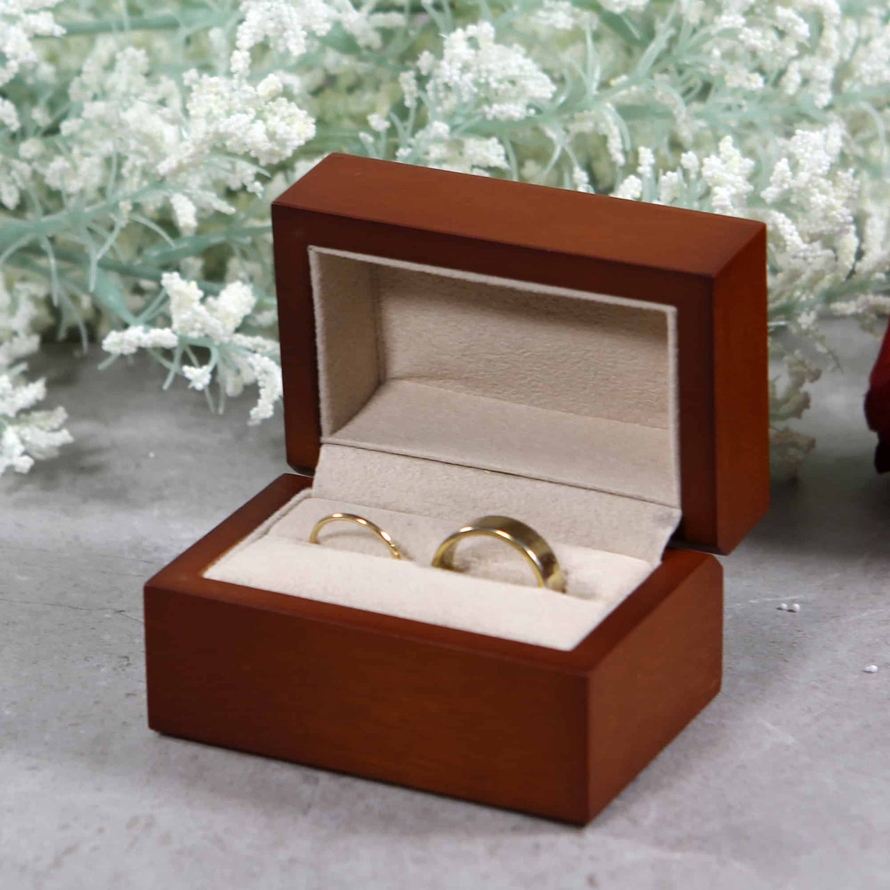 custom engraved double ring box, wedding bands ring box, ring box for wedding, ring box for ceremonies, ring bearer box, laser engraved wood ring box