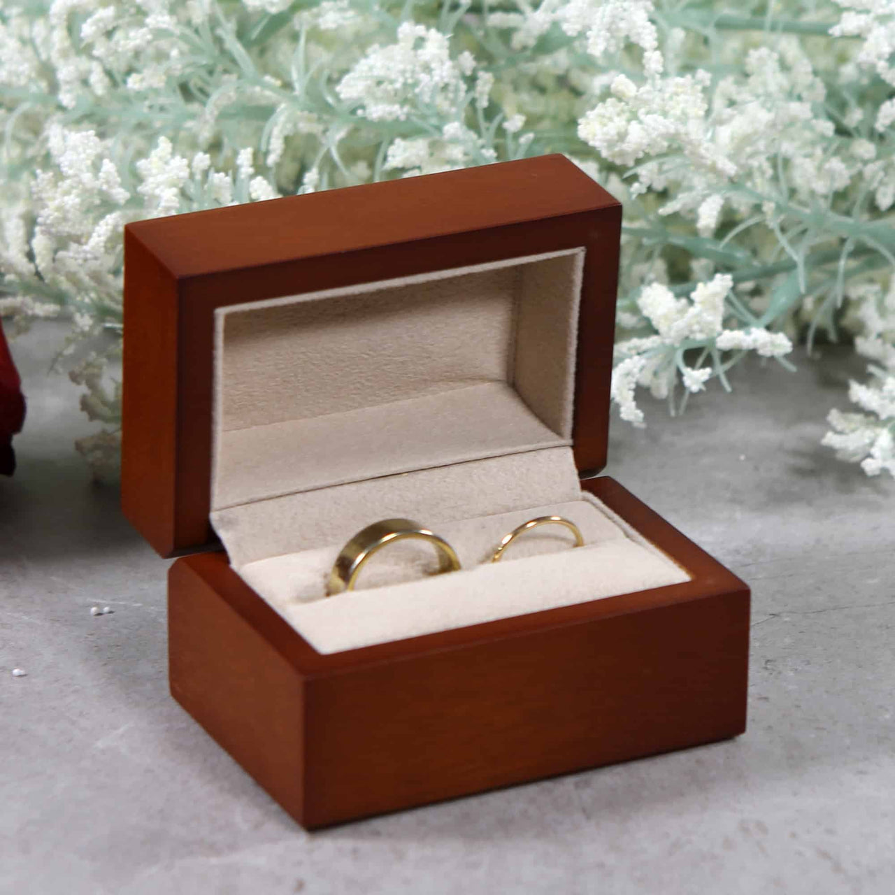 custom engraved double ring box, wedding bands ring box, ring box for wedding, ring box for ceremonies, ring bearer box, laser engraved wood ring box