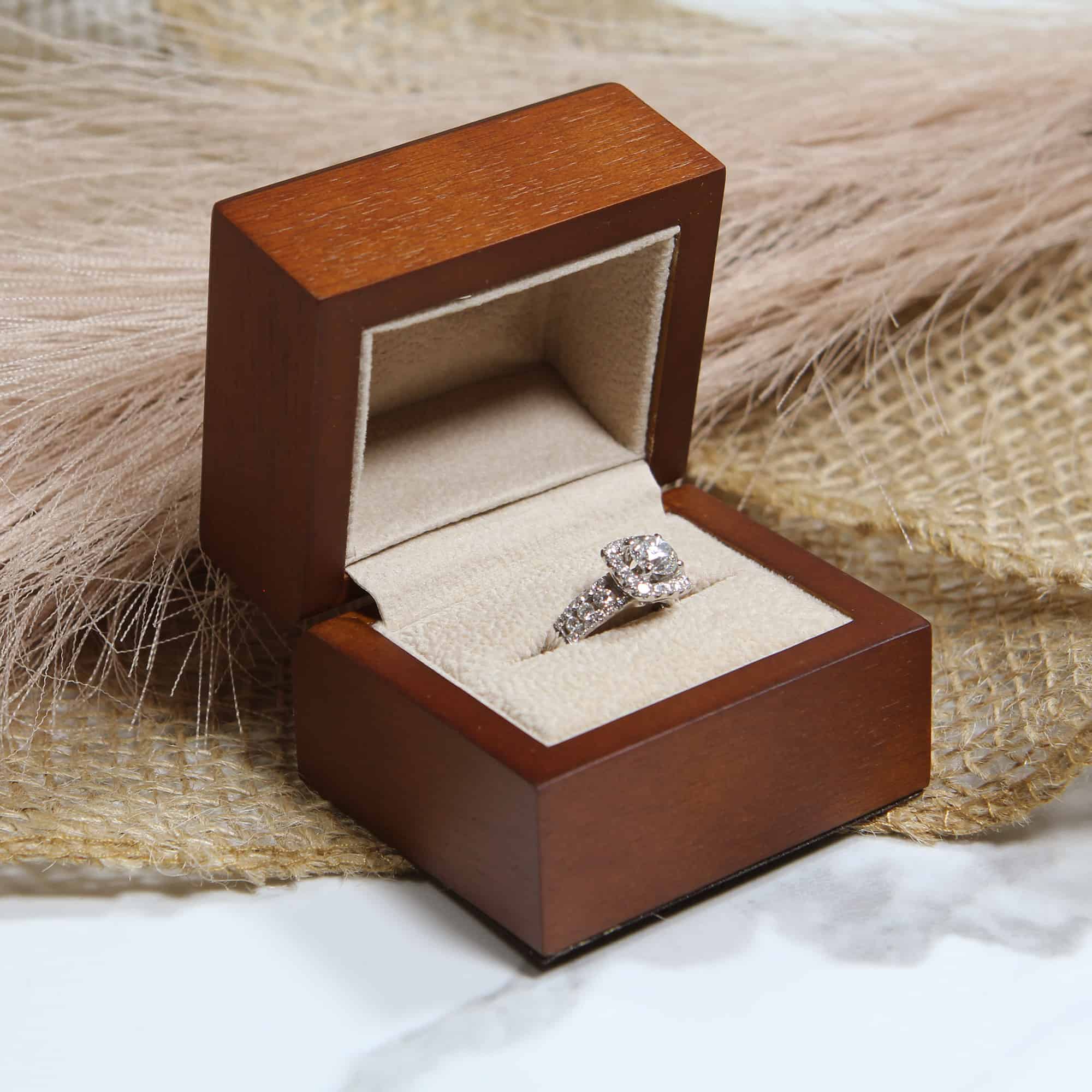 Custom Engraved Wood Ring Box