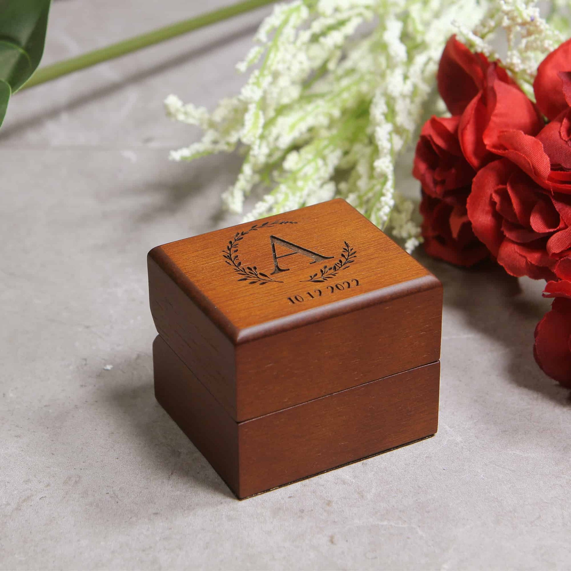 Custom engraved proposal ring box 