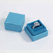 small blue ring box , luxury ring box 