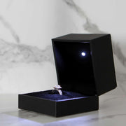 This is a large black led ring box that has a built in led light pointed down at the ring. Great for weddings, proposals, ,engagements or just to show off your gems! Proposal ring box with light, red ring box, engagement ring box with LED