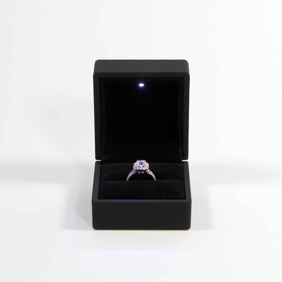 Matte Black Ring Box with LED lighting