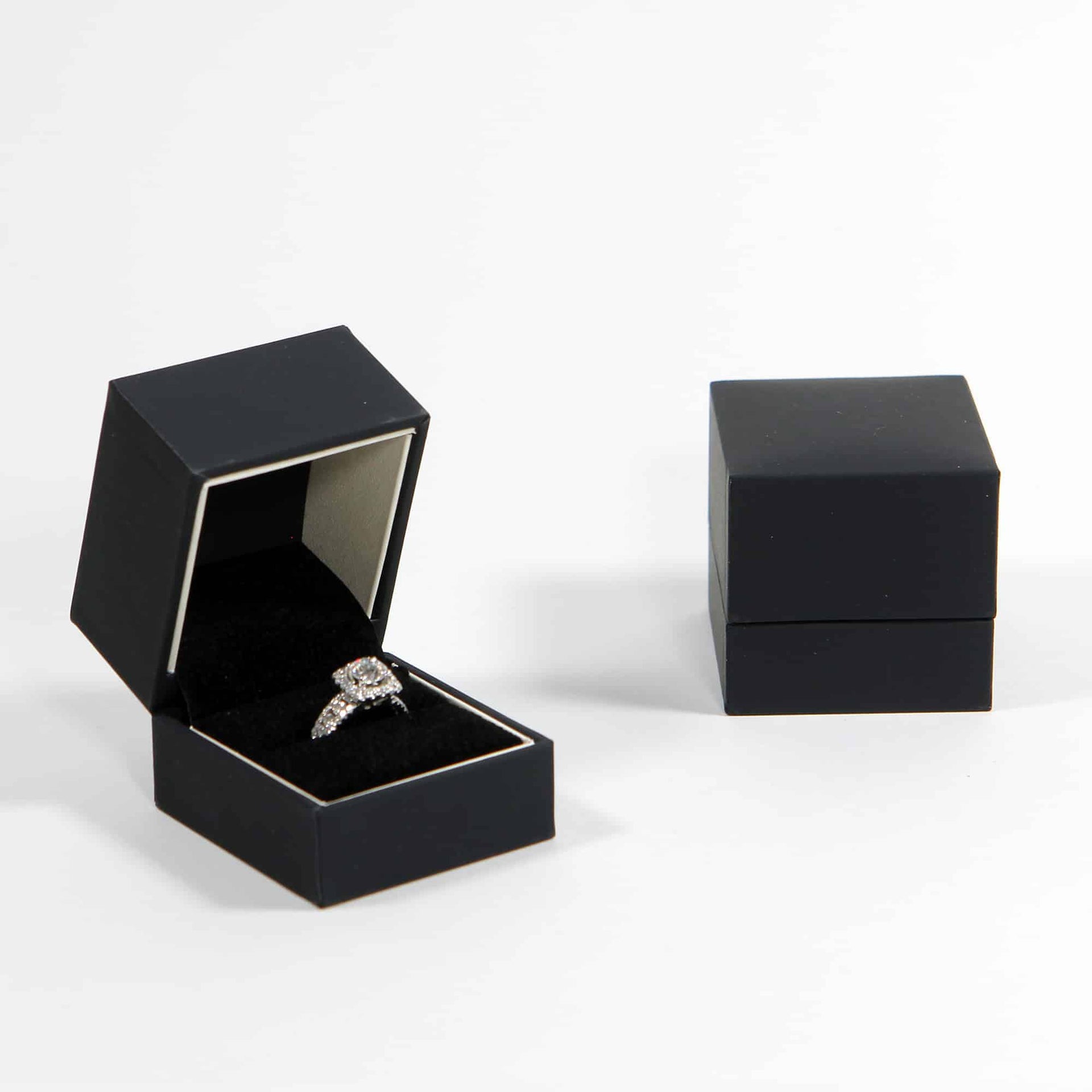 engagement ring box with diamond ring 